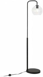 Harrison Arc Floor Lamp with Glass Shade in Blackened Bronze/Clear