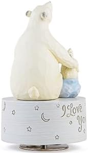 I Love You to The Moon and Back, Polar Bear Music Box, Musical Figurine Keepsake, Heartfelt Gift for Family and Loved Ones, Home Décor Collectible, Plays Twinkle, Twinkle, Little Star Melody
