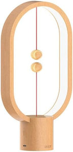 Bedroom Lamps - Mini Balance Lamp, Bedside Lamp, Nightstand Lamp, 3 Level Brightness Plug in Night Light for Home, Office, College Dorm (Wood Color)