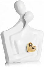 Porcelain Romantic Couple Figurines Statue White Aesthetic Decorations Hugging Couple Sculptures - Modern Ceramic Sculpture Home Accents for Living Room Bedroom Coffee Table, Desktop, Bookshelf