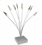 8-Branch Family Tree Picture Frame Holder, Card Photo Clips Holder Desk Stand for Memo Paper Note Photo Christmas Wedding Card Display (Silver Alligator Clip)