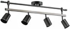 Globe Electric 60023 Nashville 4-Light Track Lighting, Matte Black, Faux Wood Accent Bar, Bulb Not Included