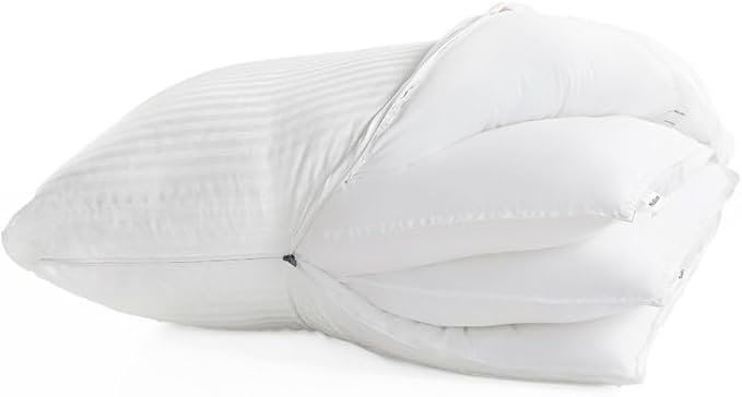 Bedsure Pillows Set of 2 - Fluffy & Soft Adjustable Layer Queen Pillows with Cotton Cover, Luxury Bed Pillows for Sleeping, Firm Pillows for Side, Back, Stomach Sleepers (1, Queen)