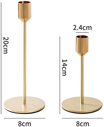 New Modern Metal Gold Candlestick Holders Wedding Decoration Skinny Tapered Candlestick Holder Home Decor Bar Party Candle Holders (S+L)