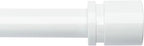 Curtain Rods for Windows 16 to 88 Inches Adjustable Length 1 Inch Diameter Window Curtain Rod with Aluminium End Cap, White