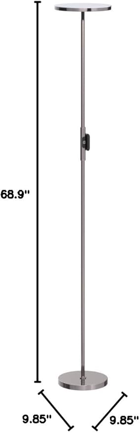 Floor Lamp,30W/2400LM Sky LED Modern Torchiere 3 Color Temperatures Super Bright Floor Lamps-Tall Standing Pole Light with Remote & Touch Control for Living Room,Bed Room,Office (Brushed Nickel)