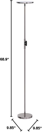 Floor Lamp,30W/2400LM Sky LED Modern Torchiere 3 Color Temperatures Super Bright Floor Lamps-Tall Standing Pole Light with Remote & Touch Control for Living Room,Bed Room,Office (Brushed Nickel)
