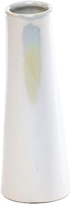 Chive - Set of 6 Galaxy, 1.5" in Wide 5.5" Tall Small Cylinder Ceramic Bud Flower Vase, Unique Single Flower Decorative Floral Vase for Home Decor, Bulk (Pearl White)