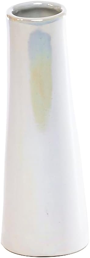 Chive - Set of 6 Galaxy, 1.5" in Wide 5.5" Tall Small Cylinder Ceramic Bud Flower Vase, Unique Single Flower Decorative Floral Vase for Home Decor, Bulk (Pearl White)