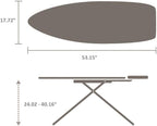Brabantia Size D Ironing Board (53x18 in) Heat Resistant Parking Zone, Silver Frame, Non-Slip Feet, Suitable for Sit Down Ironing (Spring Bubbles)