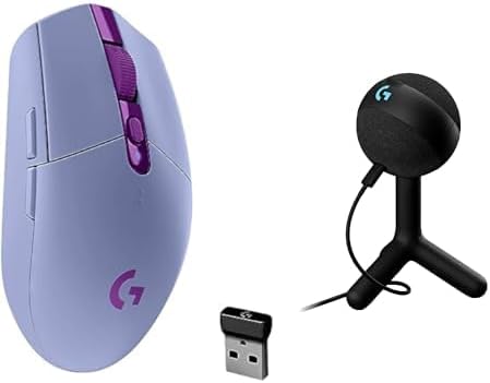 Logitech G305 Lightspeed Wireless Gaming Mouse, Lilac + Yeti Orb RGB Gaming Microphone with LIGHTSYNC, USB Mic for Streaming