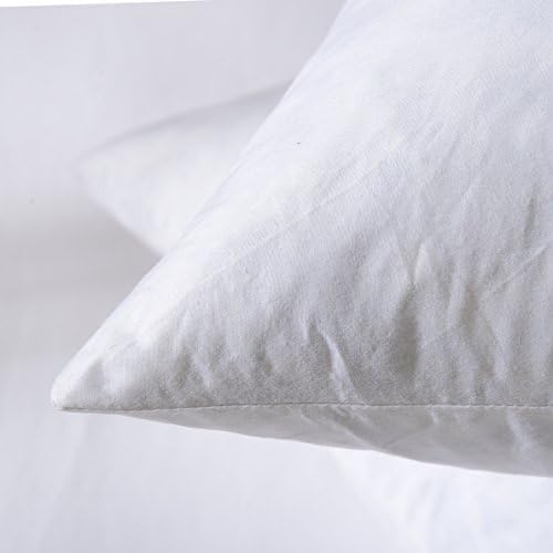 Euro Pillow Inserts 28x28 - Down Feather Pillow Inserts-Cotton Fabric-Set of 2-White.
