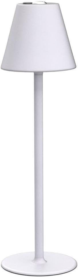 Modern LED Cordless Table Lamp, 4000mAh Rechargeable Battery, 3 Level Brightness Night Light, Metal Shell, Minimalist Design, for Couples Dinner/Coffee Table/Restaurant/Bedroom, White