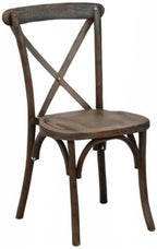 EMMA + OLIVER Gray Wash Dark Driftwood X-Back Chair