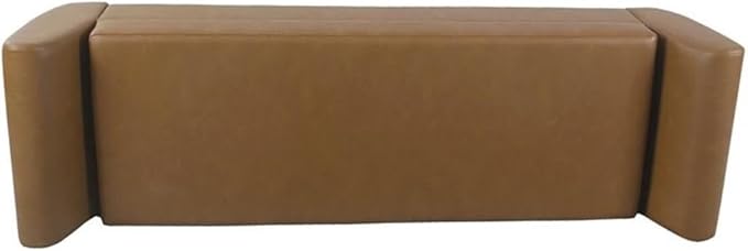 HomePop Modern Storage Bench with Wood Legs Home Décor|Bench with Storage for Living Room & Bedroom - Faux Leather Brown
