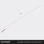 Curtain Wand - Aluminum Curtain and Drapery Pull Rod with Stainless Steel Hardware for Curtains, Draperies, and Room Divider Curtains - 36 Inches, White - Pack of 2