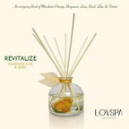 LOVSPA Reed Diffuser Set, Mandarin Lime & Basil Scented Oil Diffuser with Sticks, Home Fragrance Accessories for Bathroom Shelf Decor, Aroma Diffusers for Home or Office Desk, USA Made