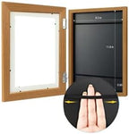 [4-Pack Kids Artwork Frames Changeable - Kids Art Frames Front Opening 8.5 x 11 Holds 150 Pics, Artwork Frames for Kids Art, Kids Art Frame Ideal for Portfolio, Pictures, Drawings (Wood)