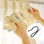 Hotop 30 Pcs Metal Drapery Curtain Rings 0.98/1.26/1.65 inch Interior Diameter and 30 Pcs Hanging Curtain Drapery Pin Hooks for Window Door Shower(32 mm,Black)