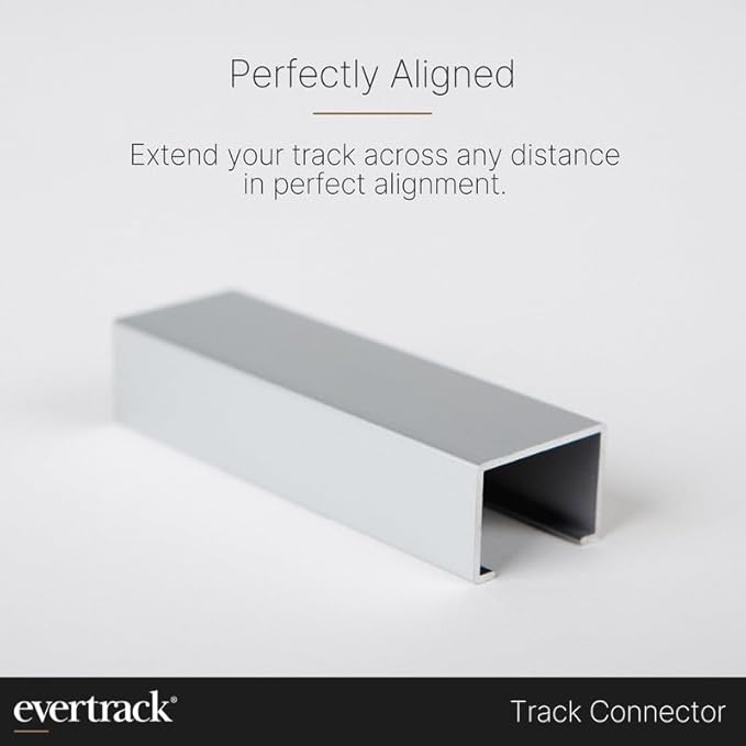 Curtain Track - Ceiling Mounted Curtain Rail for Curtains, Drapes, and Room Dividers - USA Made - Large (20 Feet) Anodized Silver