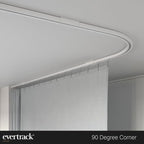 Curtain Track - Corner Section for Ceiling Curtain Track - USA Made - 90 Degree Bend, Pure White