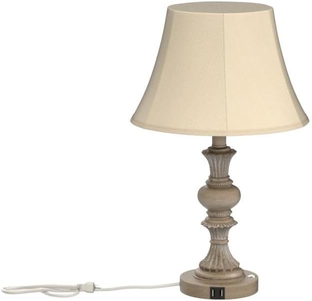 PARTPHONER Touch Control Table Lamp Set of 2, 3-Way Dimmable Bedside Nightstand Lamp with 2 USB Charging Ports, Rustic Farmhouse Desk Lamp with Faux Silk Shade for Living Room, Bedroom - Washed White