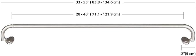 Amazon Basics Room Darkening Blackout Curtain Rod - 28" to 48", Nickel