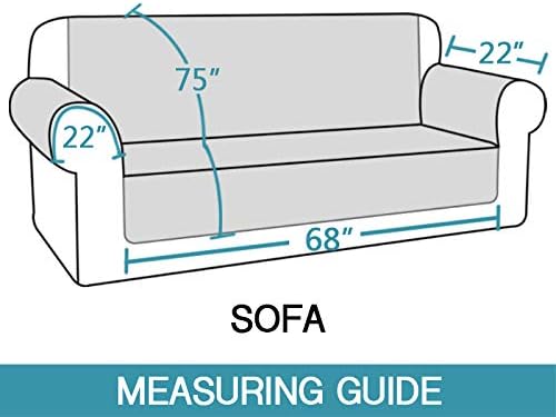 Flamingo P 100% Waterproof Couch Covers for 3 Cushion Couch Sofa Slipcover Furniture Covers for Living Room Furniture Protector with Back Nonslip Paws Machine Washable (Seat Width Up to 68") Black