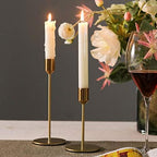 New Modern Metal Gold Candlestick Holders Wedding Decoration Skinny Tapered Candlestick Holder Home Decor Bar Party Candle Holders (S+L)