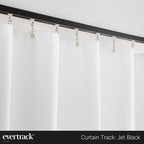 Curtain Track - Ceiling Mounted Curtain Rail for Curtains, Drapes, and Room Dividers - USA Made - Small (8 Feet), Jet Black
