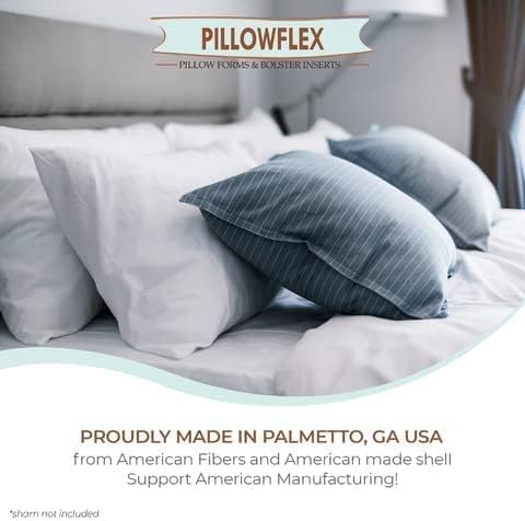 Pillowflex Synthetic Down Pillow Insert - 21x31 Down Alternative Pillow, Ultra Soft Oversized Queen Bed Sleeping Pillow, Large Rectangle Sham - 1 Decorative Pillow Form