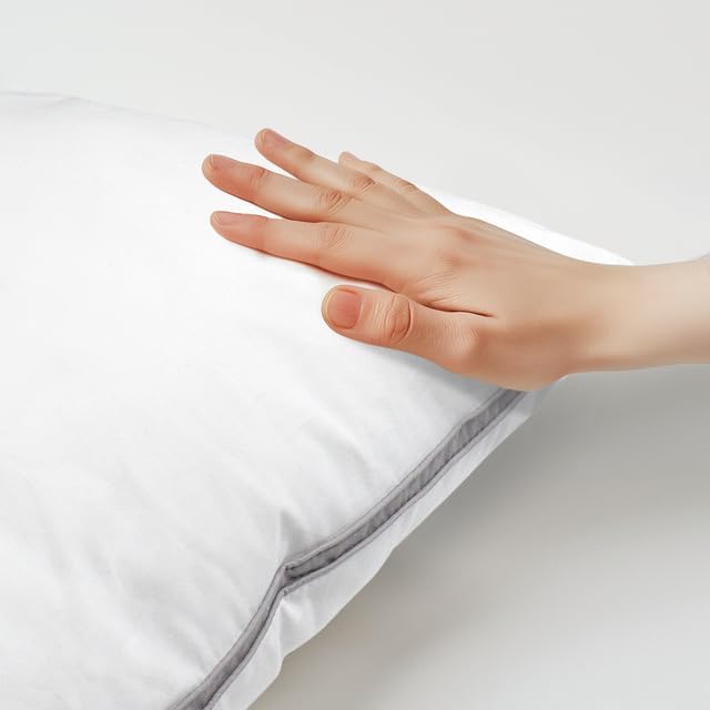 Set of 2 Bed Pillows for Sleeping Standard | Luxury Hotel Quality Gusseted Pillow | Premium Alternative Microfiber Filled | Pillow for Back, Stomach or Side Sleepers