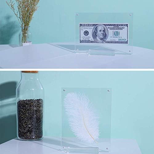 1Pack Acrylic Picture Frame,5x7 Clear Double Sided Photo Frame,Magnetic Photo Frames Desktop Display Family Baby Friends or Pet Dog Picture with Support Stand and Gift Boxes