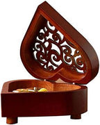 Pursuestar What a Wonderful World Music Box, Heart Shaped Vintage Hollow Out Wood Mechanism YunSheng Movement Wind Up Musical Box Gifts for Birthday Wedding Valentine's Day