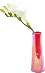 Chive - Set of 6 Galaxy, 1.5" in Wide 5.5" Tall Small Cylinder Ceramic Bud Flower Vase, Unique Single Flower Decorative Floral Vase for Home Decor, Bulk (Ginger Red)