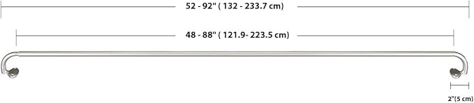 Amazon Basics Adjustable Room Darkening Blackout Curtain Rod, 48" to 88", Nickel