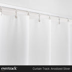 Curtain Track - Ceiling Mounted Curtain Rail for Curtains, Drapes, and Room Dividers - USA Made - Medium (16 Feet), Anodized Silver