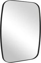 ANDY STAR Black Oblong Mirror, 36x40 Inch Black Oval Mirror for Bathroom with Stainless Steel Metal Frame, Wall Mouned for Bathroom, Living Room, Entryway