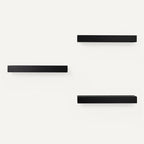 Amazon Basics Wood Floating Wall Shelves, Pack of 3, Black, 15.8" x 5" x 1.8"