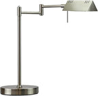 O'Bright LED Pharmacy Table Lamp, Full Range Dimming, 12W LED, 360 Degree Swing Arms, Desk, Reading, Craft, Work Lamp, ETL Tested, Brushed Nickel