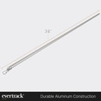Curtain Wand - Aluminum Curtain and Drapery Pull Rod with Stainless Steel Hardware for Curtains, Draperies, and Room Divider Curtains - 36 Inches, Satin Nickel - Pack of 2