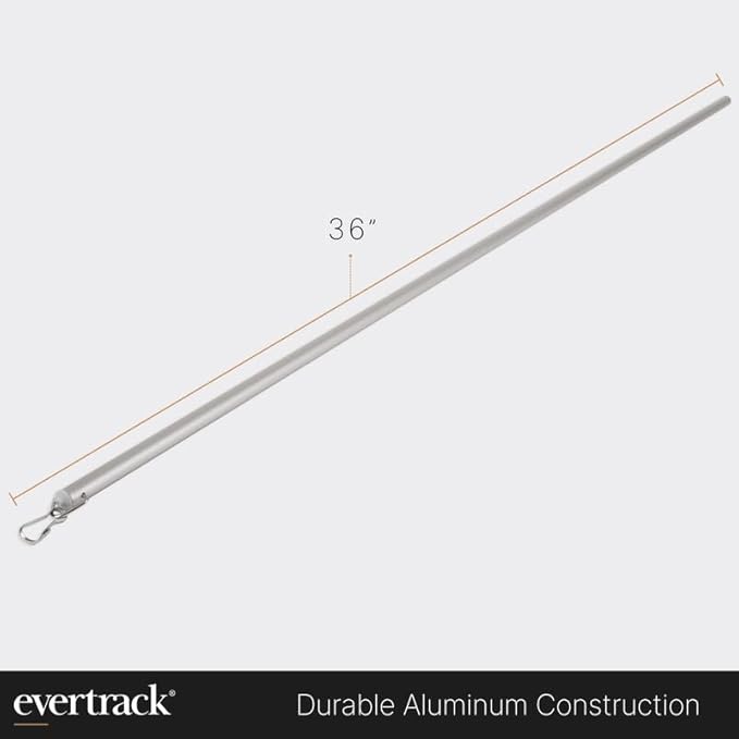 Curtain Wand - Aluminum Curtain and Drapery Pull Rod with Stainless Steel Hardware for Curtains, Draperies, and Room Divider Curtains - 36 Inches, Satin Nickel - Pack of 2