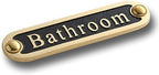 Bathroom Brass Door Sign. Traditional Style Home Décor Wall Plaque Handmade By The Metal Foundry UK.