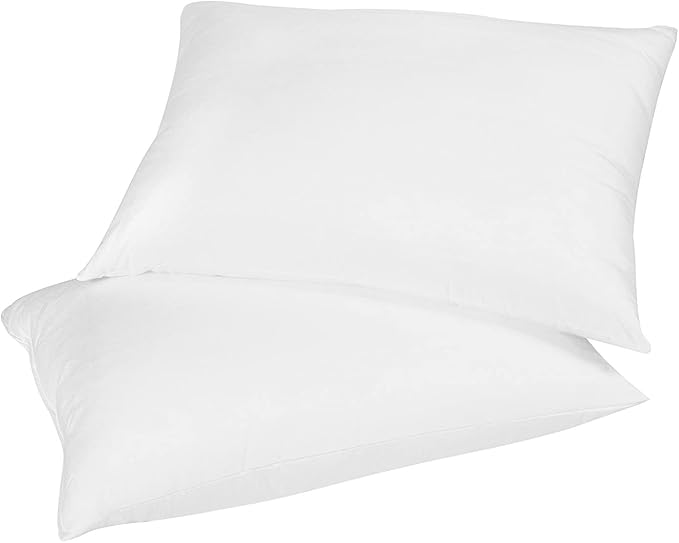 East Coast Bedding Pure Dream Firm Pillow - Standard Size 20x26 Inch Medium Support Goose Feather Down Pillows, 100% Cotton Shell, Standard Pillow Set of 2