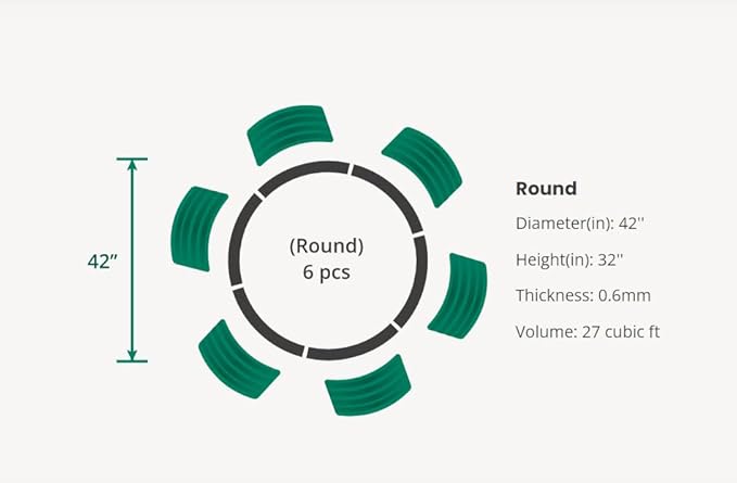 Vego garden 32" Tall 42" Round Raised Garden Bed Raised Bed Planter Box for Vegetables Flowers Patio-Olive Green