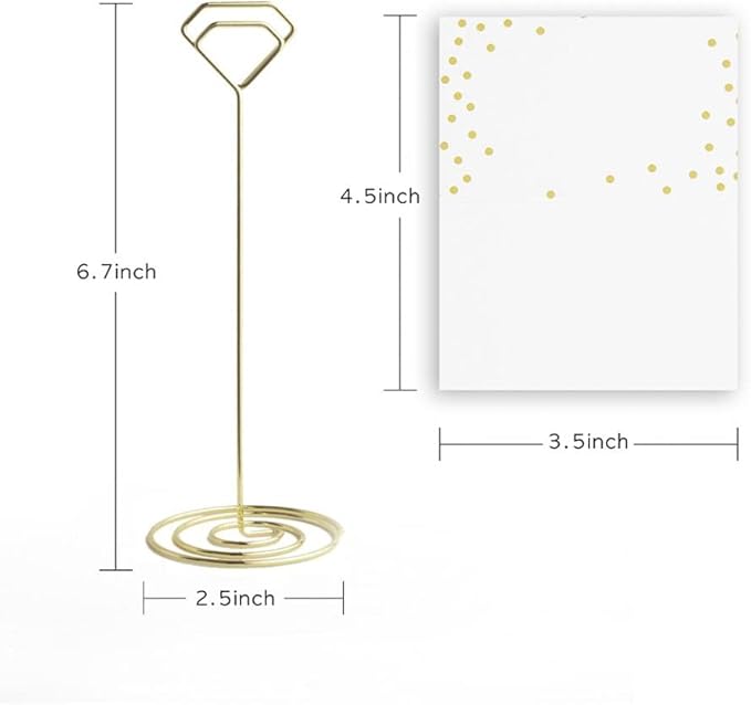 12pcs Unique Table Number Holders with 14pcs Place Cards, Table Number Stands, Picture Clips Name Card Photo Holder for Wedding Birthday Party Baby Shower