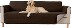 GORILLA GRIP Patented Waterproof Slip-Resistant Oversized 78” Sofa Protector Cover, for Leather or Fabric Couch Cushion, Large Microsuede Furniture Covers Dogs Pets Machine Washable Slipcover, Brown
