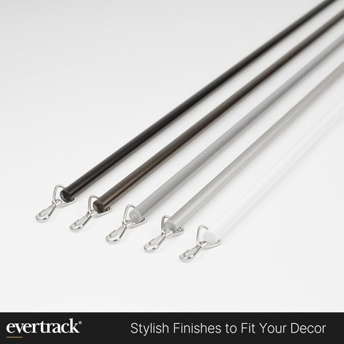 Curtain Wand - Aluminum Curtain and Drapery Pull Rod with Stainless Steel Hardware for Curtains, Draperies, and Room Divider Curtains - 36 Inches, Metallic Bronze - Pack of 2