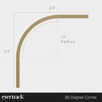 Curtain Track - Corner Section for Ceiling Curtain Track - USA Made - 90 Degree Bend, Satin Brass