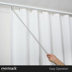 Curtain Wand - Aluminum Curtain and Drapery Pull Rod with Stainless Steel Hardware for Curtains, Draperies, and Room Divider Curtains - 36 Inches, Satin Nickel - Pack of 2